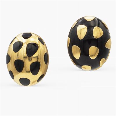 Tiffany & Co. Orecchini in Oro Giallo 18kt e Onice Nero