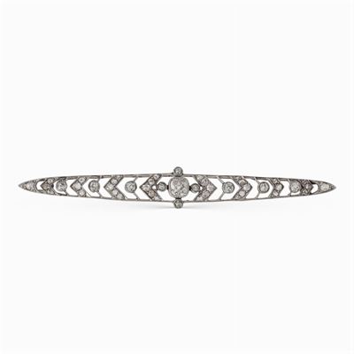 Spilla Barretta in Platino e Diamanti