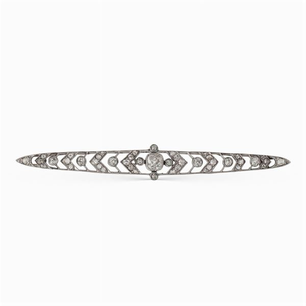 Platinum and diamond brooch