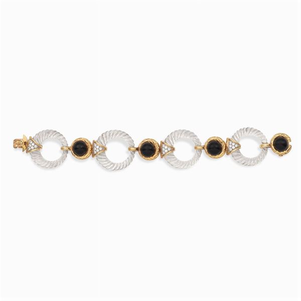 Boucheron Paris, 18kt yellow gold and rock crystal bracelet