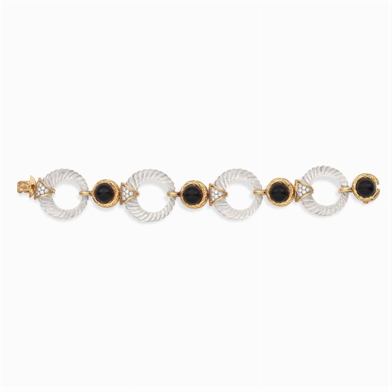 Boucheron Paris, Bracciale in Oro Giallo 18kt e Cristallo di Rocca