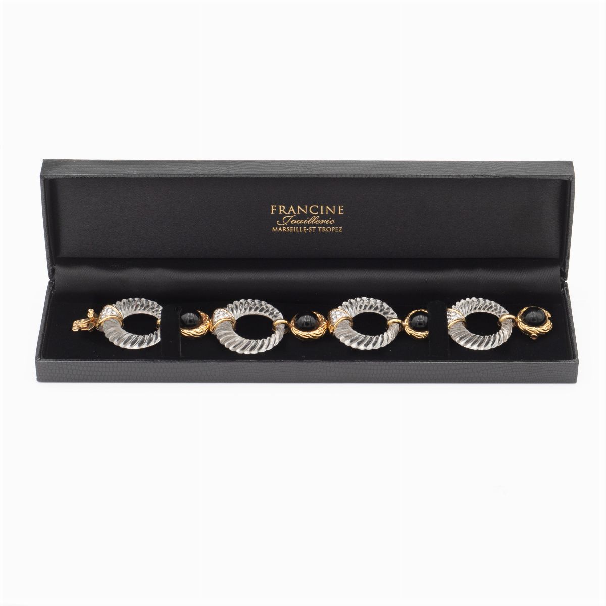 Boucheron Paris, Bracciale in Oro Giallo 18kt e Cristallo di Rocca