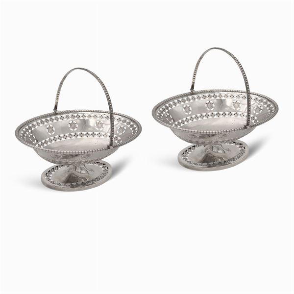 Pair of silver baskets