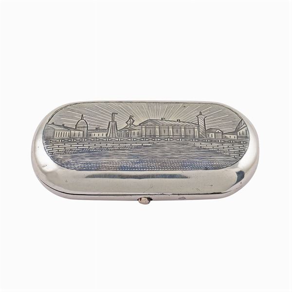 A silver niello snuffbox