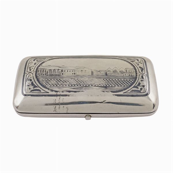 A silver niello snuffbox