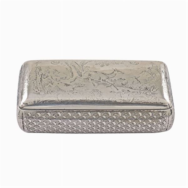 A silver snuffbox