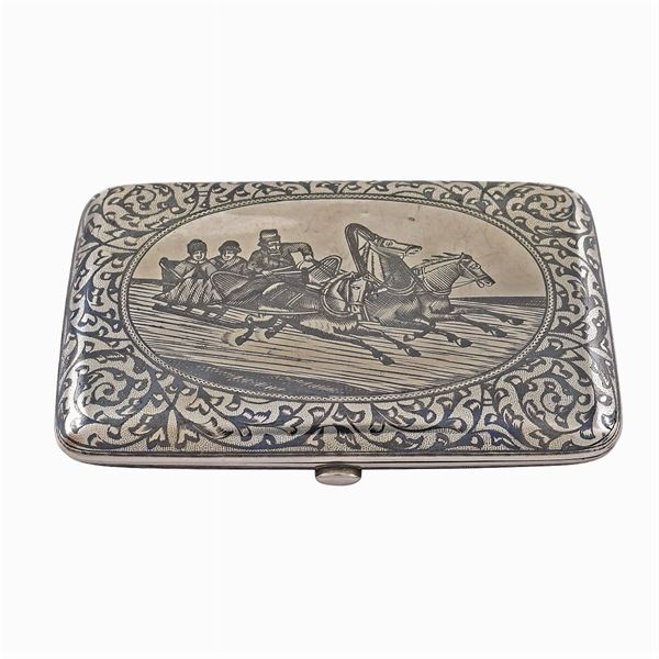 A niello silver snuffbox