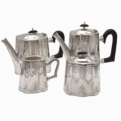 Servizio da The e Caffè in Metallo Argentato (4)