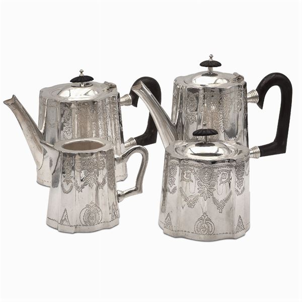 Silver plated metal tea and coffee service (6)
