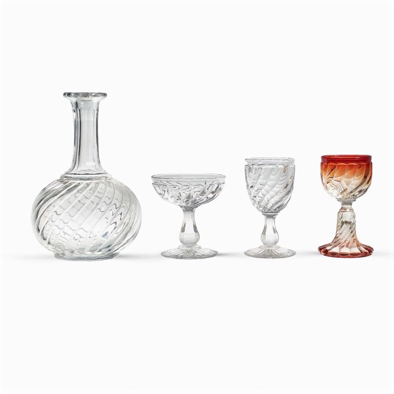 Baccarat Dépose, Servizio da Tavola in Vetro Trasparente e Colorato