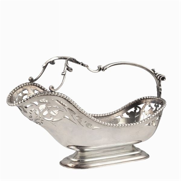 Silver wine bottle holder basket  (Italy, 20th century)  - Auction FINE SILVER AND THE ART OF THE TABLE - Colasanti Casa d'Aste