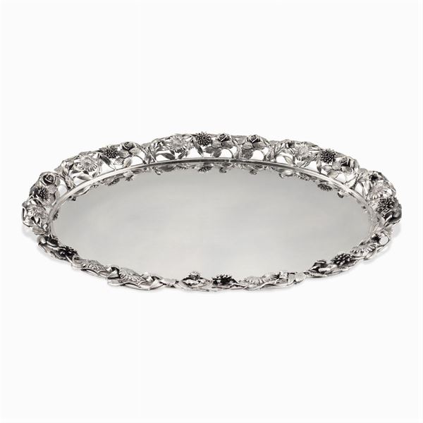Oval silver tray