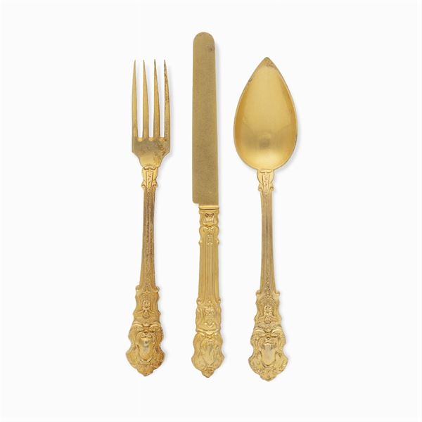 Vermeil dessert service (36)