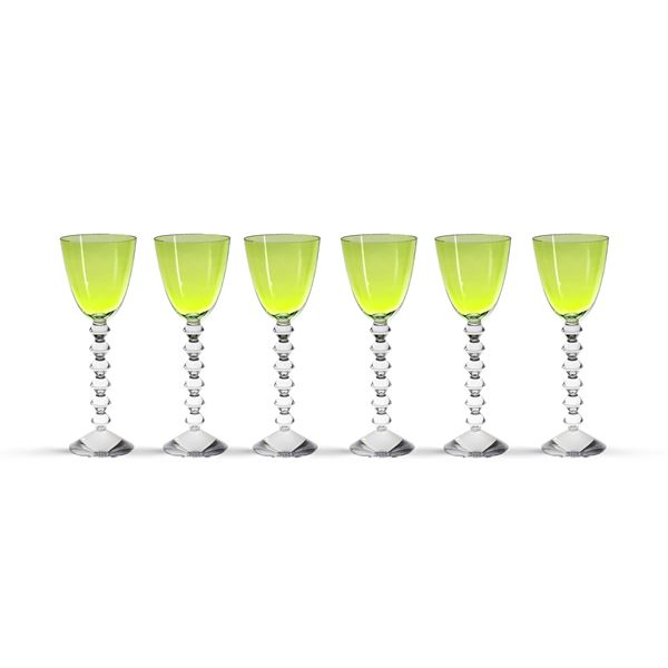 Baccarat, set di bicchieri in cristallo trasparente e verde (12)