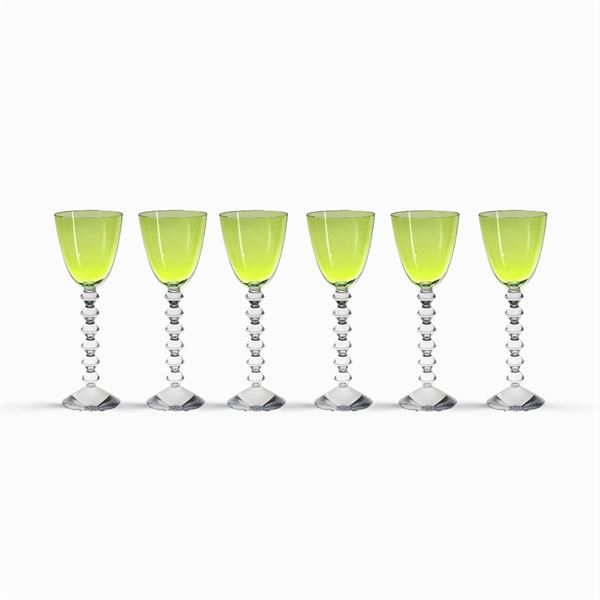 Baccarat, set di bicchieri in cristallo trasparente e verde (12)