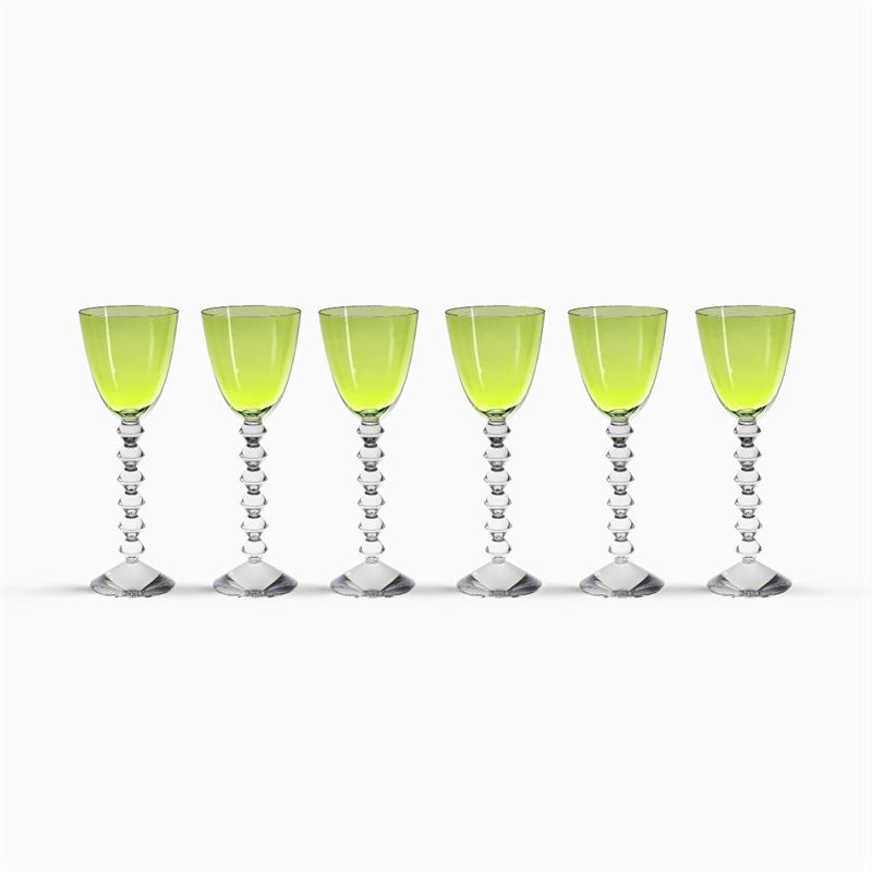 Baccarat, Set di Bicchieri in Cristallo Trasparente e Verde (12)