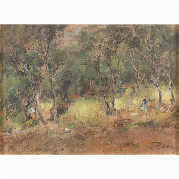 Giuseppe Casciaro  (Ortelle 1863 - Napoli 1945)  - Asta DIPINTI E GRAFICA DEL 900  - Colasanti Casa d'Aste