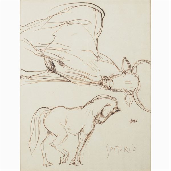 Giulio Aristide Sartorio, attribuito   (Roma 1860 - 1932)  - Auction 20TH CENTURY PAINTINGS AND PRINTS - Colasanti Casa d'Aste