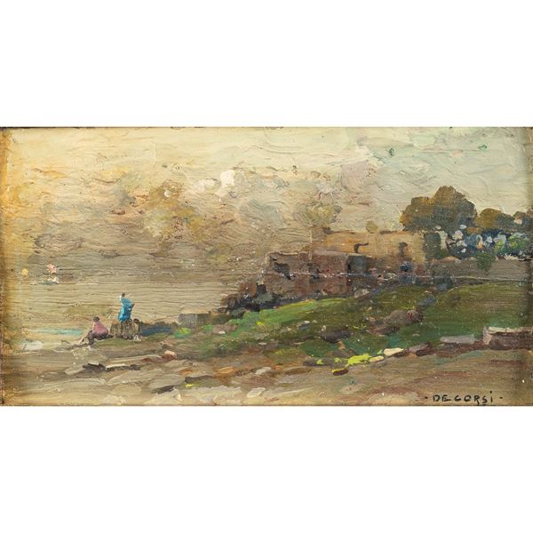 Nicolas de Corsi  (Odessa  1892 - Torre del Geco 1956)  - Asta DIPINTI E GRAFICA DEL 900  - Colasanti Casa d'Aste