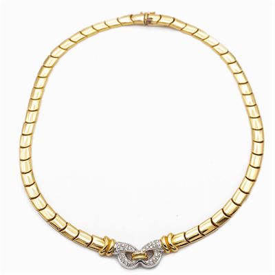 Collier in Oro Giallo 18kt e Diamanti