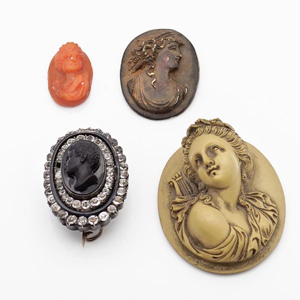 Four oval sculpted cammei