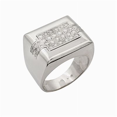 Anello in Oro Bianco 18kt e Diamanti