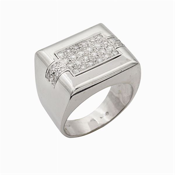 18kt white gold and diamond ring  - Auction TIMED AUCTION  JEWELS AND WATCHES - Colasanti Casa d'Aste