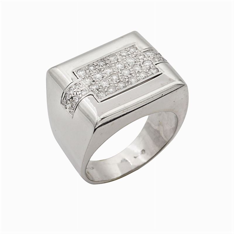 Anello in Oro Bianco 18kt e Diamanti