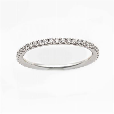 Anello Fede in Oro Bianco 18kt e Diamanti