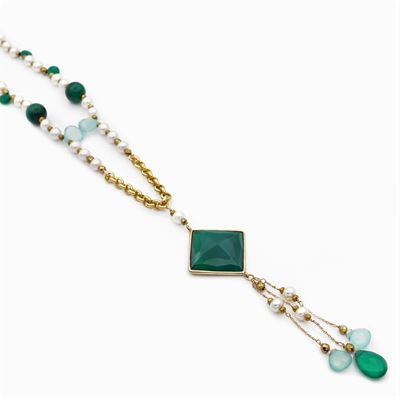 Collana in Oro Giallo 18kt con Perle Coltivate