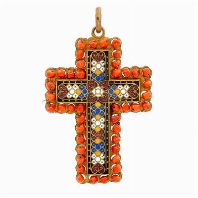 Pendente Croce in Argento Dorato