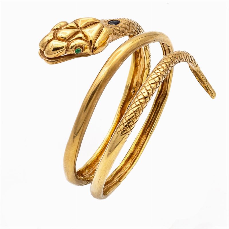 Bracciale a Serpente in Argento Dorato