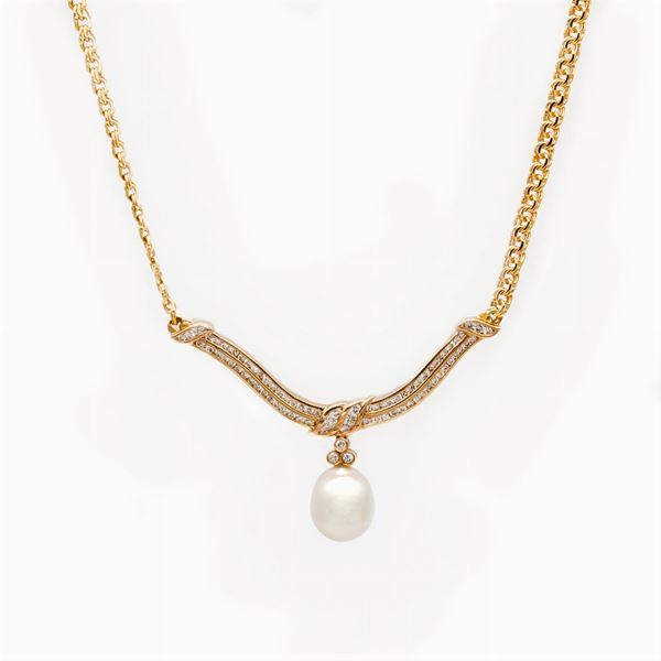 Collier in oro giallo 18kt e diamanti