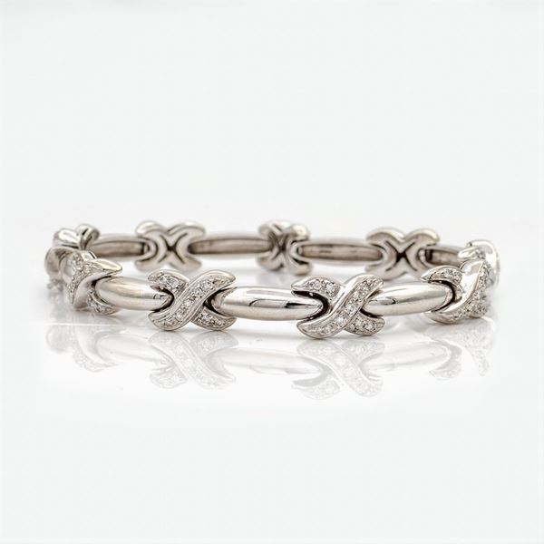 Bracciale in oro bianco 18kt e diamanti  - Asta GIOIELLI E OROLOGI  - Colasanti Casa d'Aste