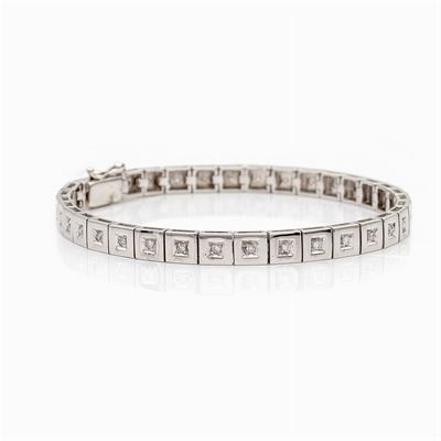 Bracciale in Oro Bianco 18kt e Diamanti
