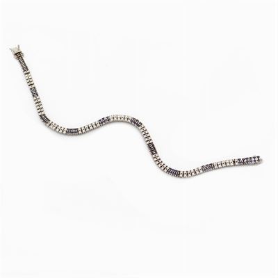Bracciale Doppio Tennis in Oro Bianco 18kt e Diamanti