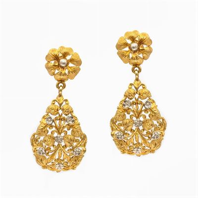 Orecchini Pendenti in Oro Giallo 18kt