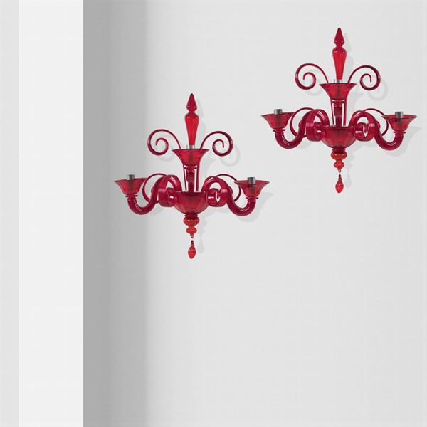 Seguso Manufacture (2)  (Murano, 20th century)  - Auction DESIGN AND 20TH CENTURY DECORATIVE ARTS - Colasanti Casa d'Aste
