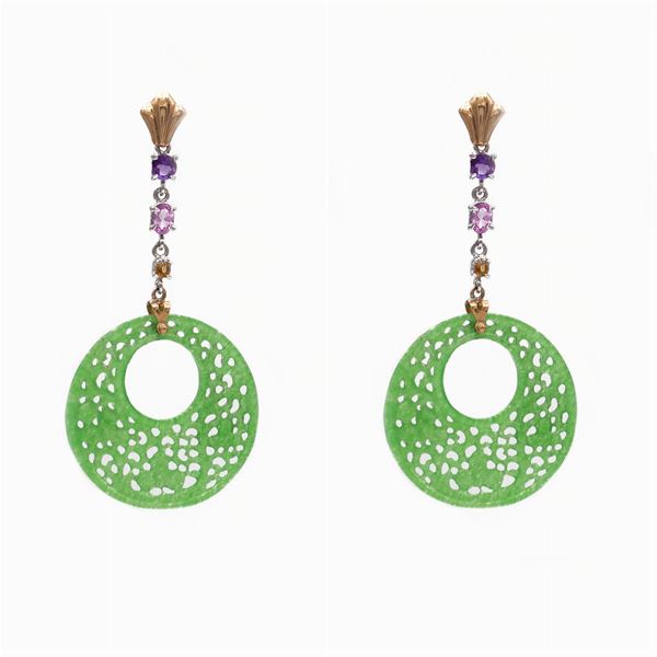 14kt yellow gold pendant earrings