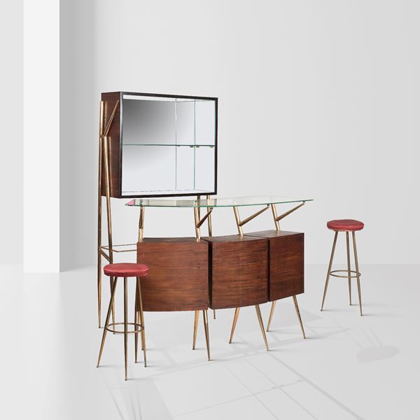 Bar cabinet with stools (4)