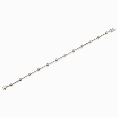 Bracciale Tennis in Oro Bianco 18kt e Diamanti