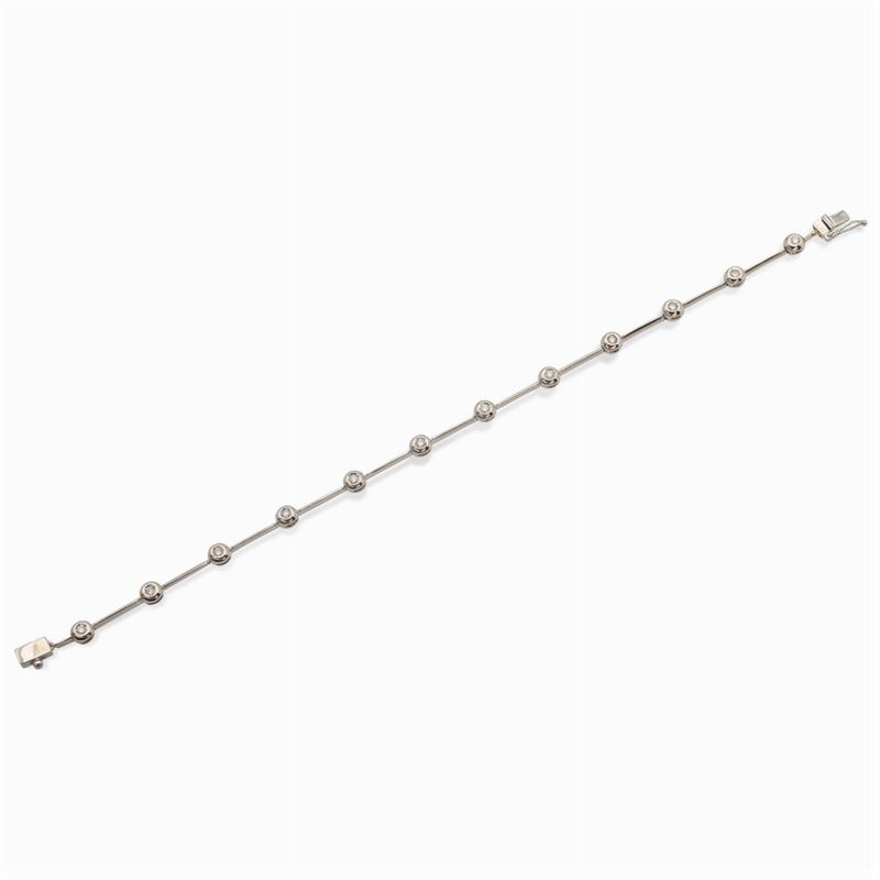 Bracciale Tennis in Oro Bianco 18kt e Diamanti