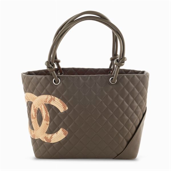 Chanel collezione Cambon Large Python CC, borsa a tracolla
