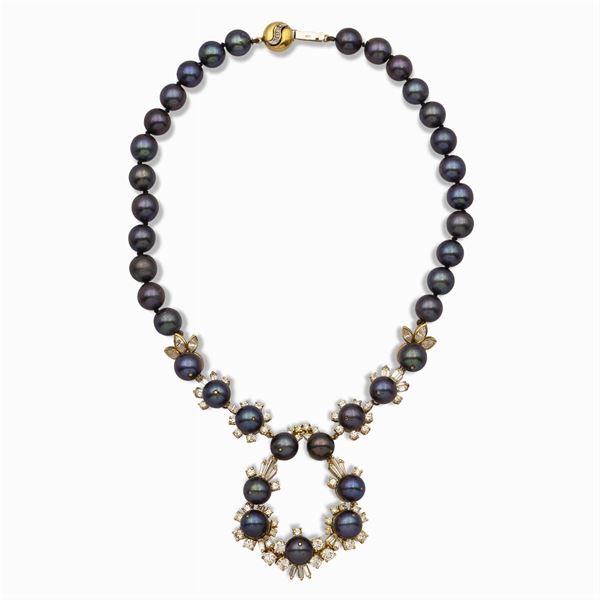 Collana ad un filo di perle Tahiti  - Asta GIOIELLI | OROLOGI | FASHION VINTAGE - Colasanti Casa d'Aste