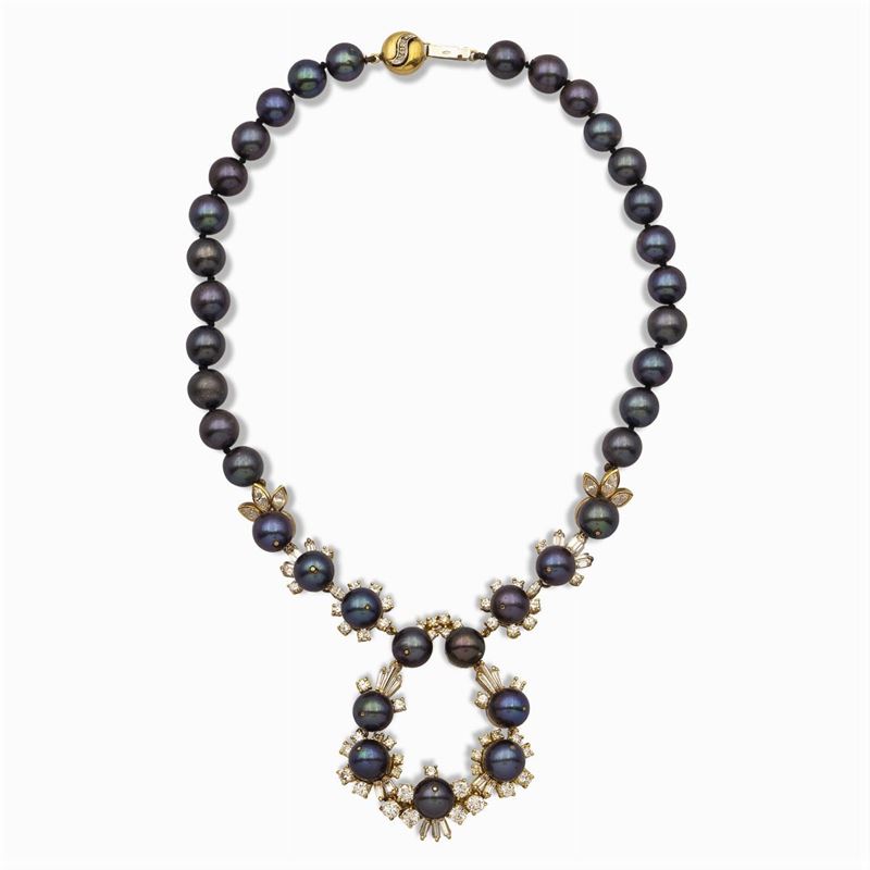 Collana Ad un Filo di Perle Tahiti