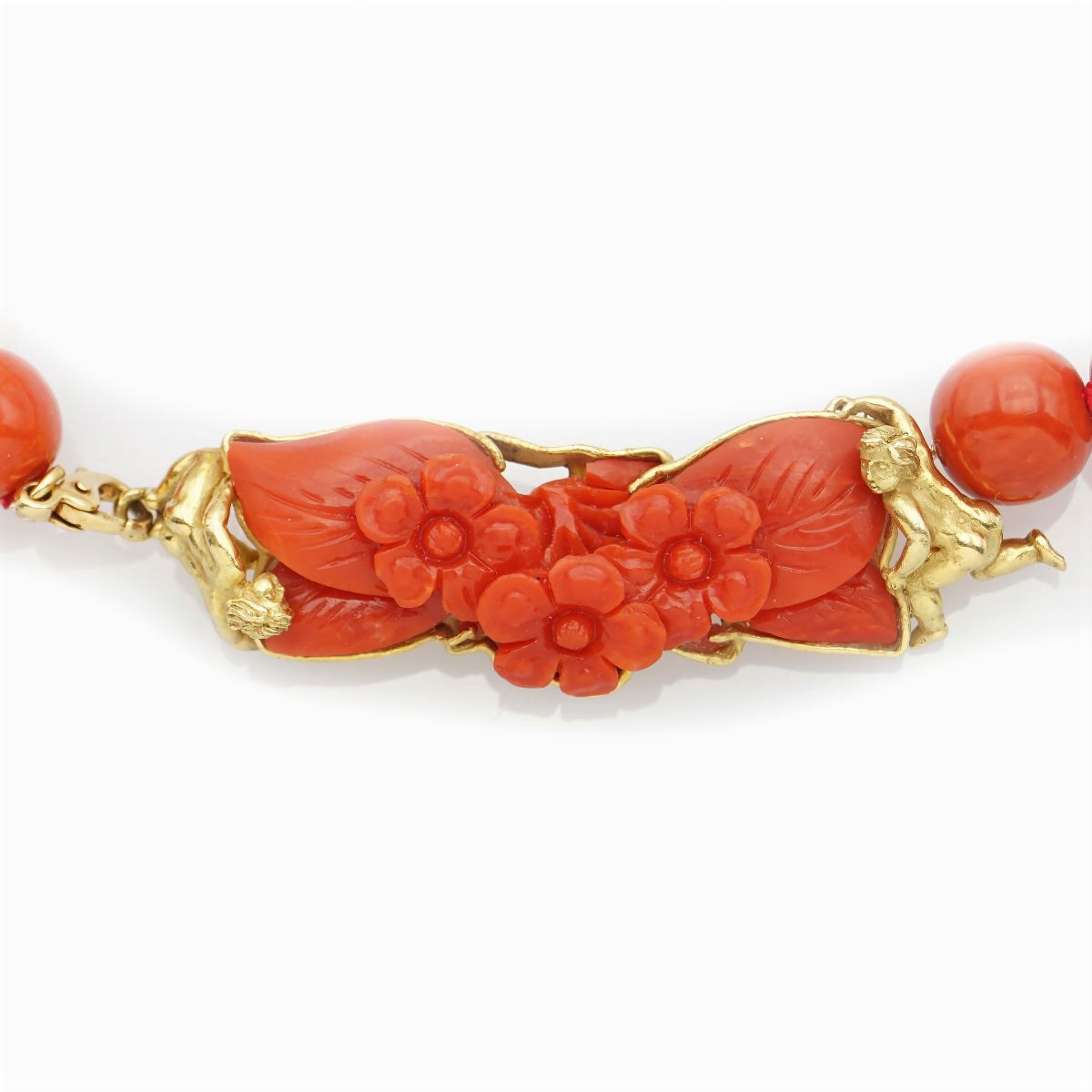 Collana Ad un Filo di Corallo Rosso