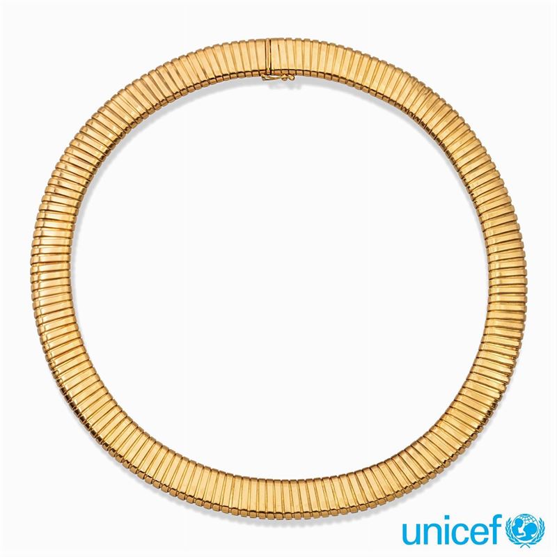 ♦collier Maglia Tubogas in Oro Giallo 18kt