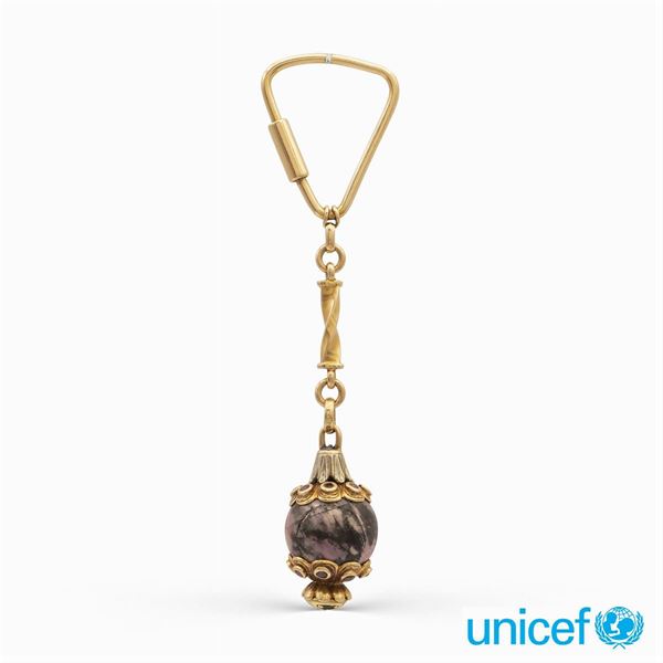 &#9830;Portachiavi in oro giallo 18kt con pendente