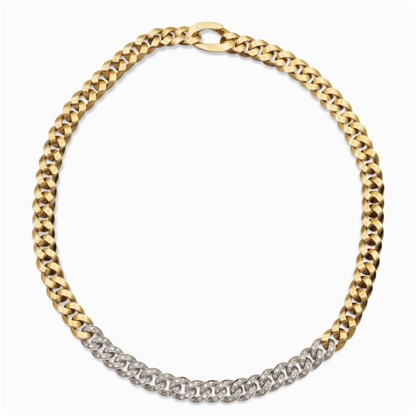 Collana in oro giallo e bianco 18kt