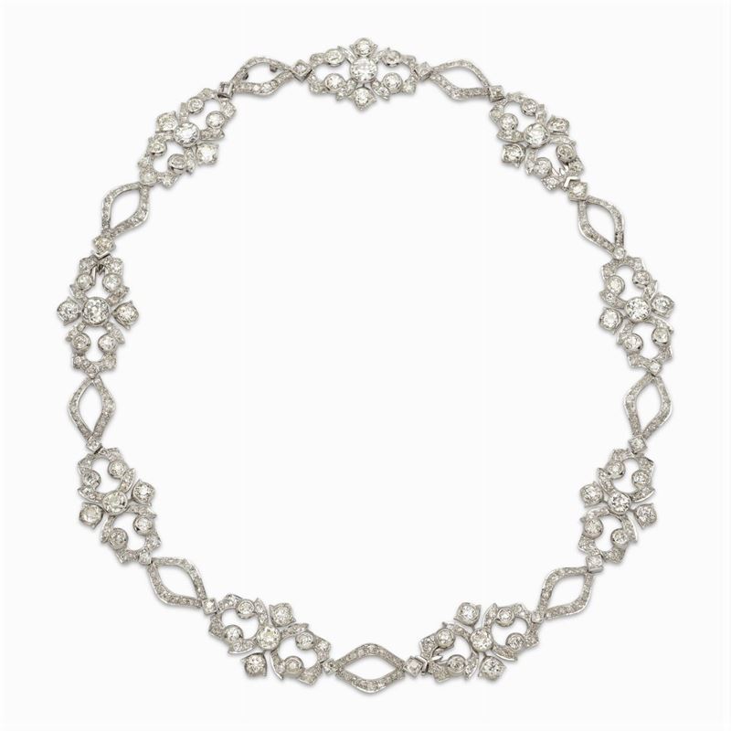 Collier in Oro Bianco 18kt e Diamanti Trasformabile in Tre Bracciali